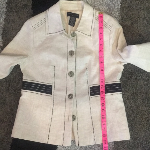 Anne Carson Petite Jacket Sz M Beige and Black - Picture 11 of 14